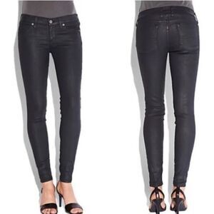 LUCKY BRAND Women’s Black Waxed Charlie Super Skinny Jeans Size 10 / 30